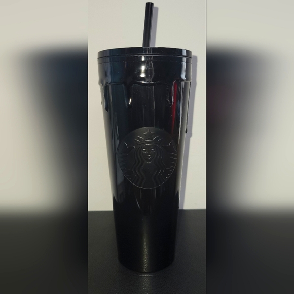 NWT Starbucks Black Slime Drip Halloween 2024 24Oz Venti Tumbler - Picture 1 of 3